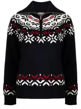 Кашемировый джемпер с узором N.Peal, синий