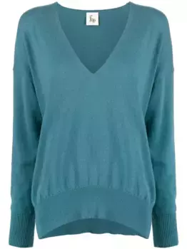 Кашемировый джемпер с V-образным вырезом PAULA, синий