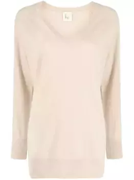 Кашемировый джемпер с V-образным вырезом PAULA, нейтральный