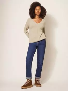 Кашемировый джемпер с V-образным вырезом White Stuff, нейтральный