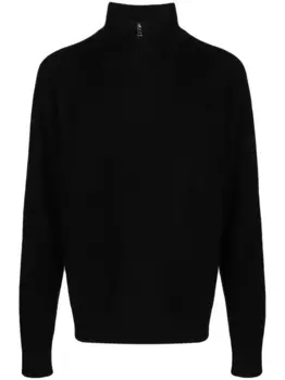 Кашемировый джемпер с воротником на молнии The Elder Statesman, черный