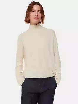 Кашемировый джемпер с воротником-воронкой Whistles, слоновая кость