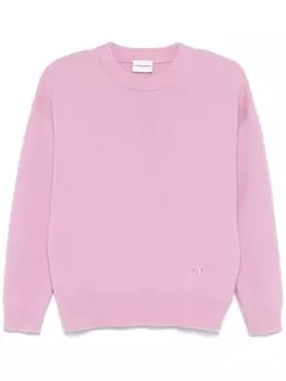 Кашемировый джемпер с вышитым логотипом Claudie Pierlot, розовый