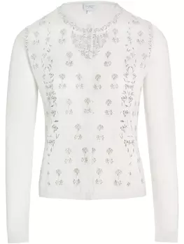 Кашемировый джемпер с вышивкой Giambattista Valli, белый