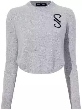 Кашемировый джемпер Stella с монограммой Proenza Schouler, серый