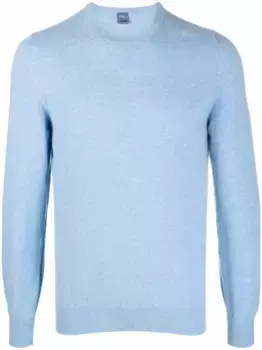 Кашемировый джемпер тонкой вязки Fedeli, синий
