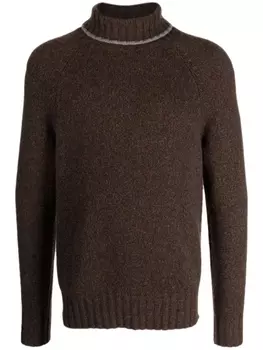 Кашемировый джемпер тонкой вязки N.Peal, коричневый