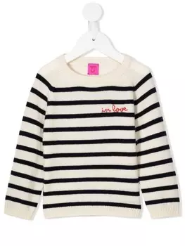 Кашемировый джемпер в полоску Cashmere in Love Kids, белый