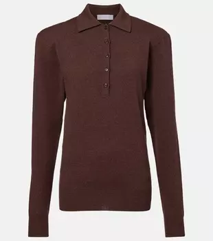 Кашемировый и шерстяной поло свитер Stella McCartney, Chocolate Brown