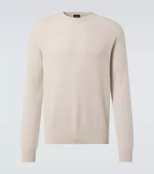 Кашемировый и шерстяной свитер Brioni, Beige/White