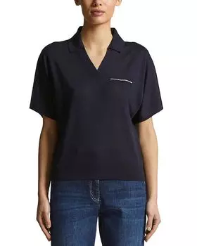 Кашемировый и шёлковый поло Peserico, синий