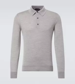 Кашемировый и шёлковый поло свитер Tom Ford, Light Grey