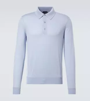 Кашемировый и шёлковый поло свитер Tom Ford, Pale Blue