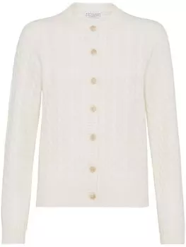 Кашемировый кардиган Brunello Cucinelli, белый