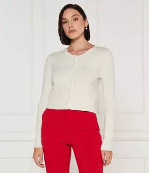 Кашемировый кардиган carattere Slim fit Pinko, экрю