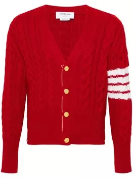 Кашемировый кардиган фактурной вязки Thom Browne, красный