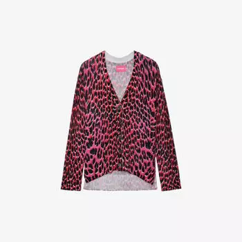 Кашемировый кардиган Mirka с животным принтом Zadig&Voltaire, цвет rubber