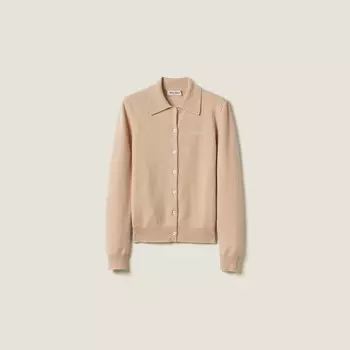 Кашемировый кардиган Miu Miu, белый