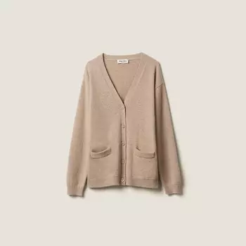 Кашемировый кардиган Miu Miu, бежевый