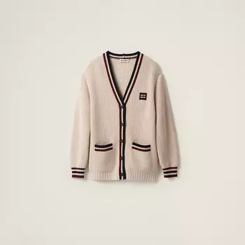 Кашемировый кардиган Miu Miu, бежевый