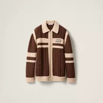 Кашемировый кардиган Miu Miu, коричневый