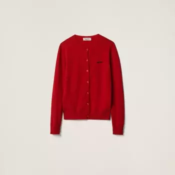 Кашемировый кардиган Miu Miu, красный