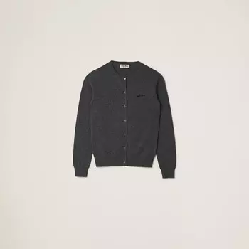 Кашемировый кардиган Miu Miu, серый