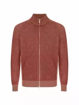 Кашемировый кардиган на молнии Brunello Cucinelli, красный
