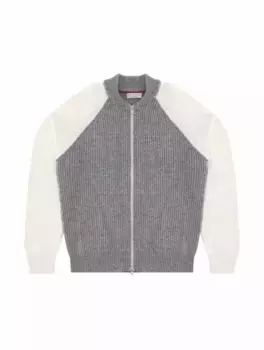 Кашемировый кардиган на молнии Brunello Cucinelli, мультиколор