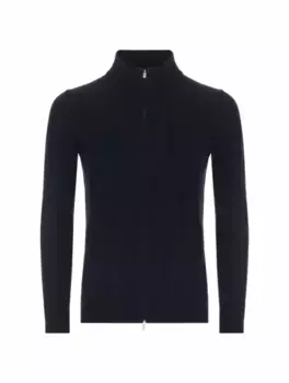 Кашемировый кардиган на молнии il BORGO, тёмно-синий