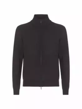 Кашемировый кардиган на молнии Loro Piana, черный