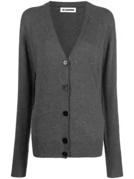 Кашемировый кардиган на пуговицах JIL SANDER, серый