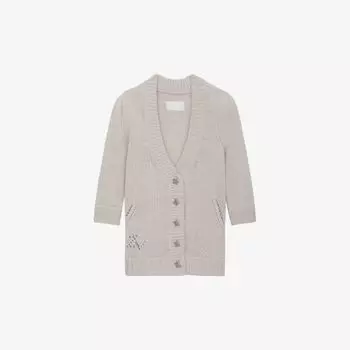Кашемировый кардиган на пуговицах со звездами Betsy Zadig&Voltaire, экрю