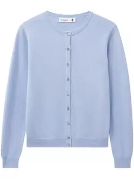 Кашемировый кардиган Pringle of Scotland с круглым вырезом, синий