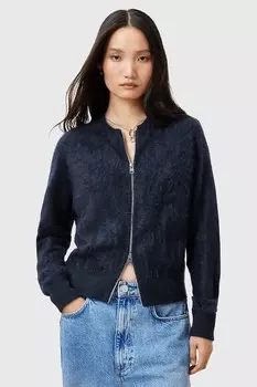 Кашемировый кардиган REBEL Allsaints, темно-синий