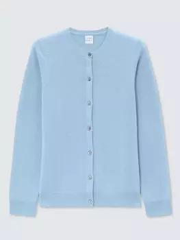 Кашемировый кардиган с круглым вырезом John Lewis, светло-синий