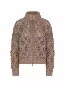 Кашемировый кардиган с пайетками Brunello Cucinelli, коричневый