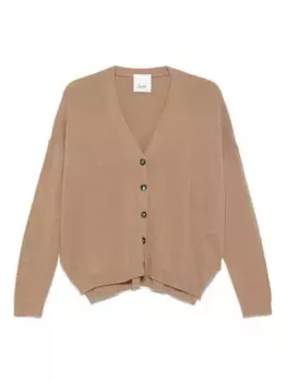 Кашемировый кардиган с пуговицами спереди ALLUDE, нейтральный