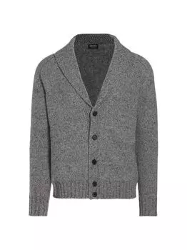 Кашемировый кардиган с пуговицами спереди ZEGNA, серый