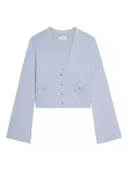 Кашемировый кардиган с широкими рукавами Zadig&Voltaire, синий