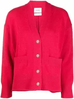 Кашемировый кардиган с V-образным вырезом Barrie, красный