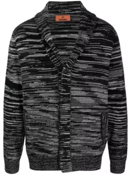 Кашемировый кардиган в полоску Missoni, черный