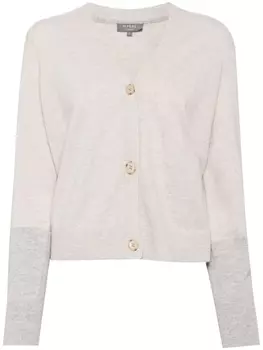 Кашемировый кардиган в стиле колор-блок N.Peal, бежевый