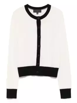 Кашемировый кардиган в стиле колорблок Nili Lotan, нейтральный