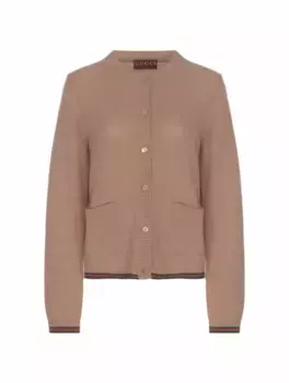 Кашемировый кардиган Web Gucci, коричневый