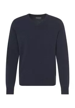 Кашемировый мужской свитер с v-образным вырезом Galeria, цвет Navy Melange