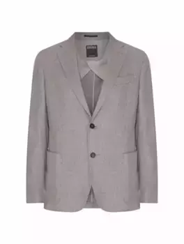 Кашемировый однобортный пиджак Oasi Zegna, серый