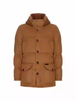 Кашемировый пуховик Kiton, коричневый