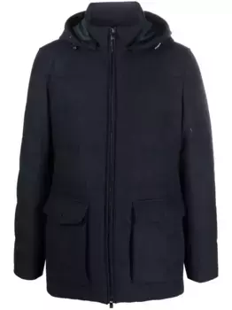 Кашемировый пуховик с карманами карго Corneliani, синий