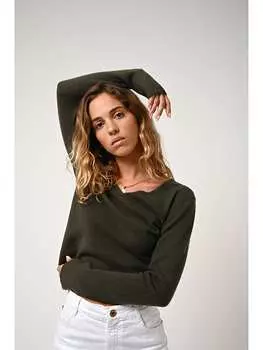 Кашемировый пуловер AUTHENTIC CASHMERE, хаки